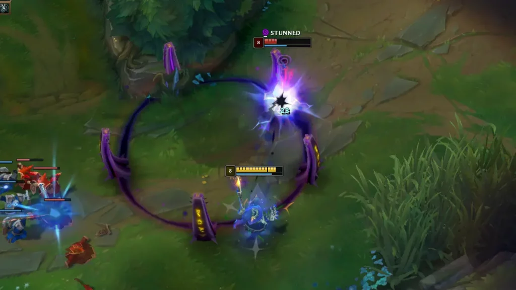 Veigar bursting an enemy
