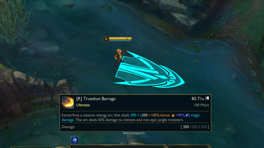 Ezreal's ultimate in-game