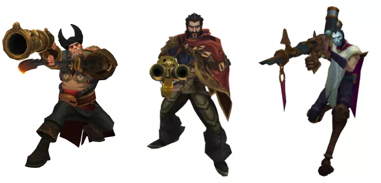 Champions with Guns - Gangplank, Graves, Jhin